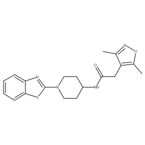 2-(3,5-dimethylisoxazol-4-yl)-N-(1-(thiazolo[5,4-b]pyridin-2-yl)piperidin-4-yl)acetamide结构式