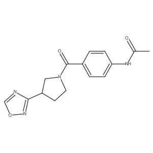 N-(4-(3-(1,2,4-oxadiazol-3-yl)pyrrolidine-1-carbonyl)phenyl)acetamide结构式