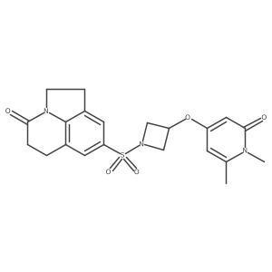 8-((3-((1,6-dimethyl-2-oxo-1,2-dihydropyridin-4-yl)oxy)azetidin-1-yl)sulfonyl)-5,6-dihydro-1H-pyrrolo[3,2,1-ij]quinolin-4(2H)-one Structure