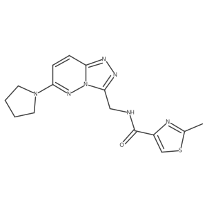 2-methyl-N-((6-(pyrrolidin-1-yl)-[1,2,4]triazolo[4,3-b]pyridazin-3-yl)methyl)thiazole-4-carboxamide Structure