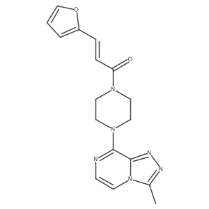 (E)-3-(furan-2-yl)-1-(4-(3-methyl-[1,2,4]triazolo[4,3-a]pyrazin-8-yl)piperazin-1-yl)prop-2-en-1-one结构式