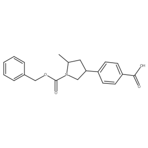 4-{1-[(Benzyloxy)carbonyl]-5-methylpyrrolidin-3-yl}benzoic acid Structure
