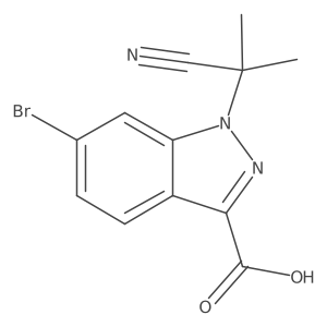 6-Bromo-1-(2-cyanopropan-2-YL)-1H-indazole-3-carboxylic acid结构式