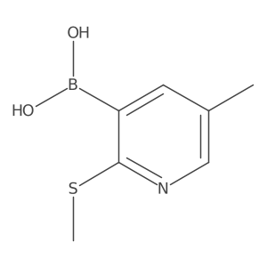 5-Methyl-2-(methylthio)pyridine-3-boronic acid结构式