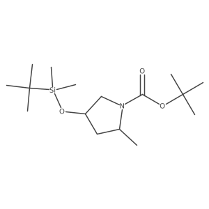 tert-Butyl (2S,4R)-4-((tert-butyldimethylsilyl)oxy)-2-methylpyrrolidine-1-carboxylate Structure