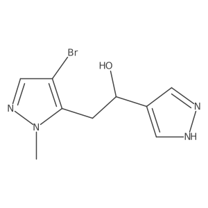 2-(4-bromo-1-methyl-1H-pyrazol-5-yl)-1-(1H-pyrazol-4-yl)ethan-1-ol Structure