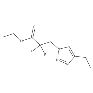 ethyl 3-(4-ethyl-1H-1,2,3-triazol-1-yl)-2,2-difluoropropanoate Structure
