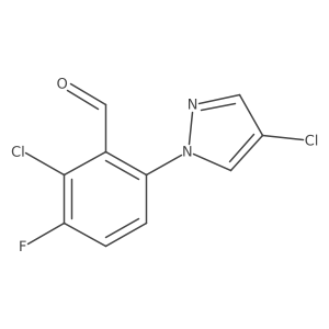 2-chloro-6-(4-chloro-1H-pyrazol-1-yl)-3-fluorobenzaldehyde结构式