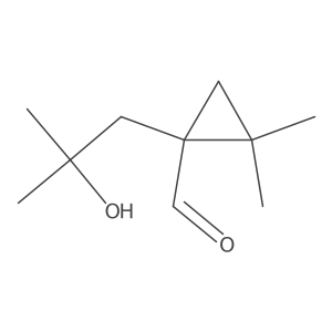 1-(2-Hydroxy-2-methylpropyl)-2,2-dimethylcyclopropane-1-carbaldehyde Structure