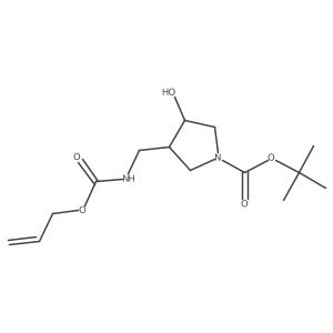rac-tert-butyl (3R,4R)-3-hydroxy-4-({[(prop-2-en-1-yloxy)carbonyl]amino}methyl)pyrrolidine-1-carboxylate Structure