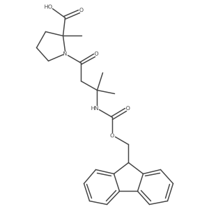 (2S)-1-[3-({[(9H-fluoren-9-yl)methoxy]carbonyl}amino)-3-methylbutanoyl]-2-methylpyrrolidine-2-carboxylic acid Structure
