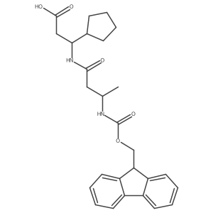 3-cyclopentyl-3-[(3R)-3-({[(9H-fluoren-9-yl)methoxy]carbonyl}amino)butanamido]propanoic acid结构式