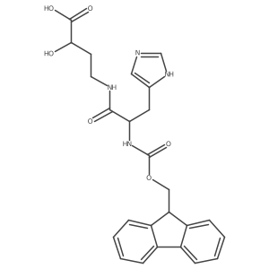 4-[2-({[(9H-fluoren-9-yl)methoxy]carbonyl}amino)-3-(1H-imidazol-4-yl)propanamido]-2-hydroxybutanoic acid Structure
