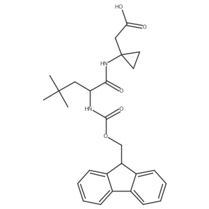2-{1-[2-({[(9H-fluoren-9-yl)methoxy]carbonyl}amino)-4,4-dimethylpentanamido]cyclopropyl}acetic acid结构式