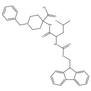 1-benzyl-4-[2-({[(9H-fluoren-9-yl)methoxy]carbonyl}amino)-4,4-difluorobutanamido]piperidine-4-carboxylic acid Structure