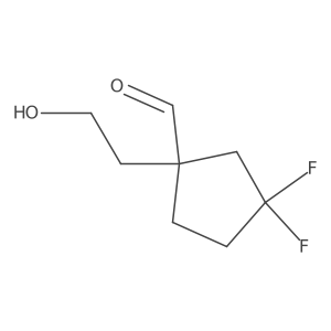 3,3-Difluoro-1-(2-hydroxyethyl)cyclopentane-1-carbaldehyde Structure