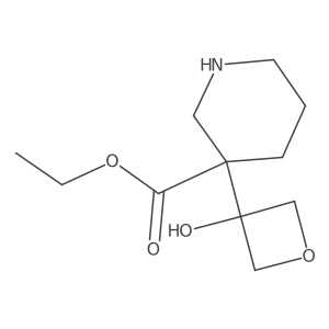 Ethyl 3-(3-hydroxyoxetan-3-yl)piperidine-3-carboxylate结构式