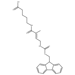 5-[4-({[(9H-fluoren-9-yl)methoxy]carbonyl}amino)-2-methylbut-2-enamido]pentanoic acid Structure