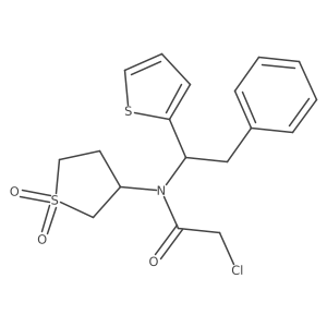 2-chloro-N-(1,1-dioxo-1lambda6-thiolan-3-yl)-N-[2-phenyl-1-(thiophen-2-yl)ethyl]acetamide结构式