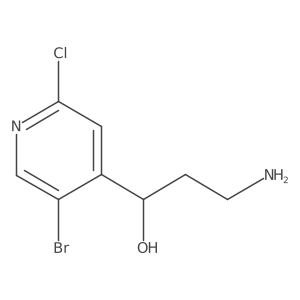 (1R)-3-amino-1-(5-bromo-2-chloropyridin-4-yl)propan-1-ol结构式