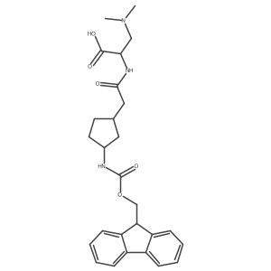 rac-3-(dimethylamino)-2-{2-[(1R,3S)-3-({[(9H-fluoren-9-yl)methoxy]carbonyl}amino)cyclopentyl]acetamido}propanoic acid Structure