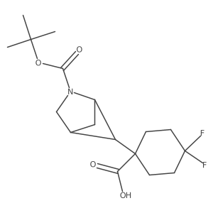 1-[(1S,4R)-2-[(tert-butoxy)carbonyl]-2-azabicyclo[2.1.1]hexan-5-yl]-4,4-difluorocyclohexane-1-carboxylic acid结构式