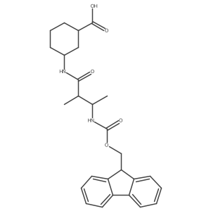 rac-(1R,3S)-3-[3-({[(9H-fluoren-9-yl)methoxy]carbonyl}amino)-2-methylbutanamido]cyclohexane-1-carboxylic acid结构式