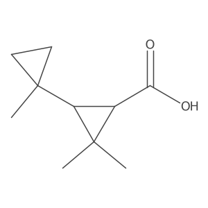 2,2-Dimethyl-3-(1-methylcyclopropyl)cyclopropane-1-carboxylic acid结构式