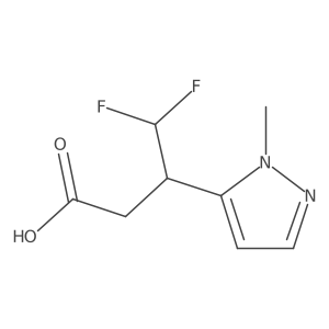 4,4-difluoro-3-(1-methyl-1H-pyrazol-5-yl)butanoic acid结构式