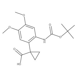 1-(2-{[(Tert-butoxy)carbonyl]amino}-4,5-dimethoxyphenyl)cyclopropane-1-carboxylic acid Structure