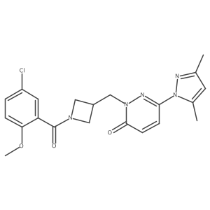 2-{[1-(5-chloro-2-methoxybenzoyl)azetidin-3-yl]methyl}-6-(3,5-dimethyl-1H-pyrazol-1-yl)-2,3-dihydropyridazin-3-one结构式