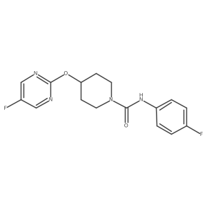 N-(4-fluorophenyl)-4-[(5-fluoropyrimidin-2-yl)oxy]piperidine-1-carboxamide结构式