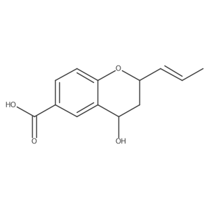 (2S,4S)-3,4-Dihydro-4-hydroxy-2-(1E)-1-propen-1-yl-2H-1-benzopyran-6-carboxylic acid结构式
