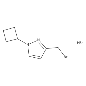3-(bromomethyl)-1-cyclobutyl-1H-pyrazole hydrobromide结构式