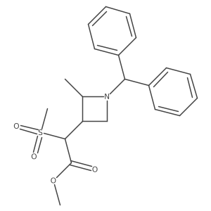 3-Azetidineacetic acid, 1-(diphenylmethyl)-2-methyl-|A-(methylsulfonyl)-, methyl ester, (|AS,2R,3S)-结构式