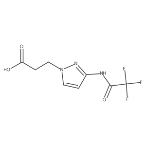 3-[3-(2,2,2-trifluoroacetamido)-1H-pyrazol-1-yl]propanoic acid Structure