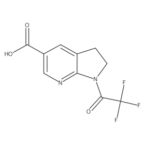 1-(2,2,2-trifluoroacetyl)-1H,2H,3H-pyrrolo[2,3-b]pyridine-5-carboxylic acid结构式