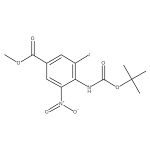 Methyl 4-{[(tert-butoxy)carbonyl]amino}-3-iodo-5-nitrobenzoate Structure