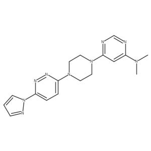 N,N-dimethyl-6-{4-[6-(1H-pyrazol-1-yl)pyridazin-3-yl]piperazin-1-yl}pyrimidin-4-amine Structure