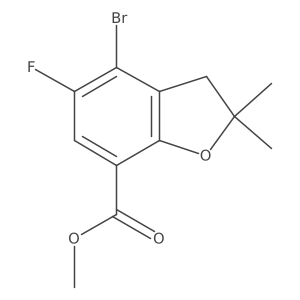 Methyl 4-bromo-5-fluoro-2,2-dimethyl-2,3-dihydrobenzofuran-7-carboxylate结构式