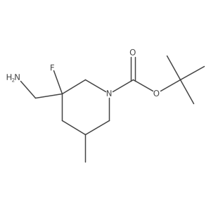 Tert-butyl 3-(aminomethyl)-3-fluoro-5-methyl-piperidine-1-carboxylate Structure