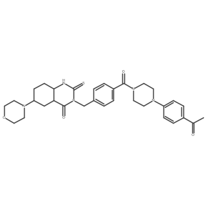 3-({4-[4-(4-Acetylphenyl)piperazine-1-carbonyl]phenyl}methyl)-6-(morpholin-4-yl)-2-sulfanylidene-1,2,3,4-tetrahydroquinazolin-4-one Structure