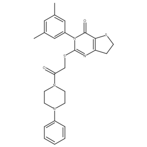 3-(3,5-dimethylphenyl)-2-((2-oxo-2-(4-phenylpiperazin-1-yl)ethyl)thio)-6,7-dihydrothieno[3,2-d]pyrimidin-4(3H)-one Structure