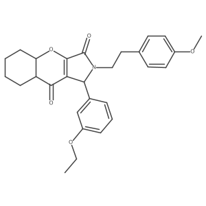 1-(3-ethoxyphenyl)-2-[2-(4-methoxyphenyl)ethyl]-4a,5,6,7,8,8a-hexahydro-1H-chromeno[2,3-c]pyrrole-3,9-dione Structure