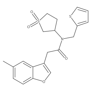 N-(1,1-dioxidotetrahydrothiophen-3-yl)-2-(5-methyl-1-benzofuran-3-yl)-N-(thiophen-2-ylmethyl)acetamide Structure