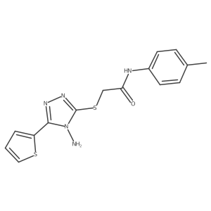 2-((4-amino-5-(thiophen-2-yl)-4H-1,2,4-triazol-3-yl)thio)-N-(p-tolyl)acetamide结构式