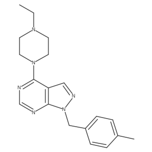 4-(4-ethylpiperazin-1-yl)-1-(4-methylbenzyl)-1H-pyrazolo[3,4-d]pyrimidine Structure