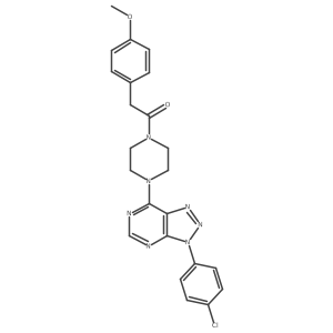 1-(4-(3-(4-chlorophenyl)-3H-[1,2,3]triazolo[4,5-d]pyrimidin-7-yl)piperazin-1-yl)-2-(4-methoxyphenyl)ethanone结构式