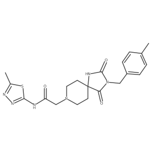 N-(5-methyl-1,3,4-thiadiazol-2-yl)-2-(3-(4-methylbenzyl)-2,4-dioxo-1,3,8-triazaspiro[4.5]decan-8-yl)acetamide结构式