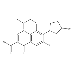 7H-Pyrido[1,2,3-de]-1,4-benzoxazine-6-carboxylic acid, 9-fluoro-2,3-dihydro-10-(3-hydroxy-1-pyrrolidinyl)-3-methyl-7-oxo-, (R*,R*)-结构式